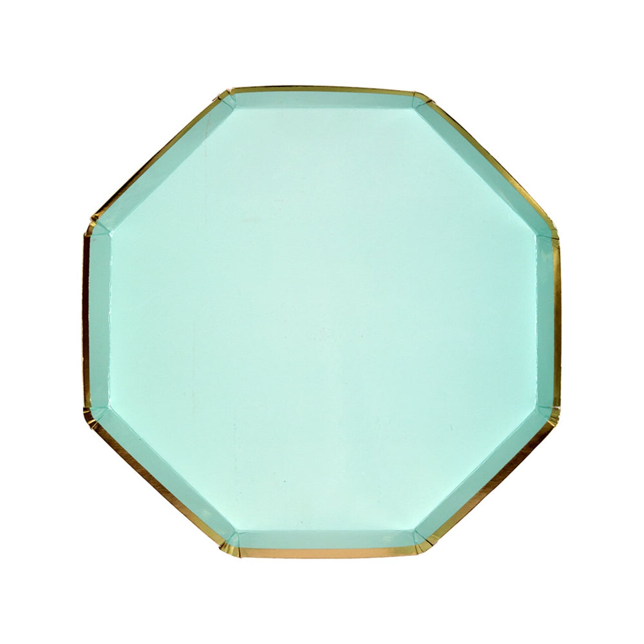 Elegant Mint Green & Gold Dessert Plates – Set of 8 | 6" Premium Paper Plates for Weddings & Celebrations